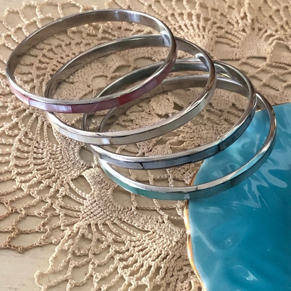 Vintage MOP Bangle Bracelet Set - Picture 4 of 7